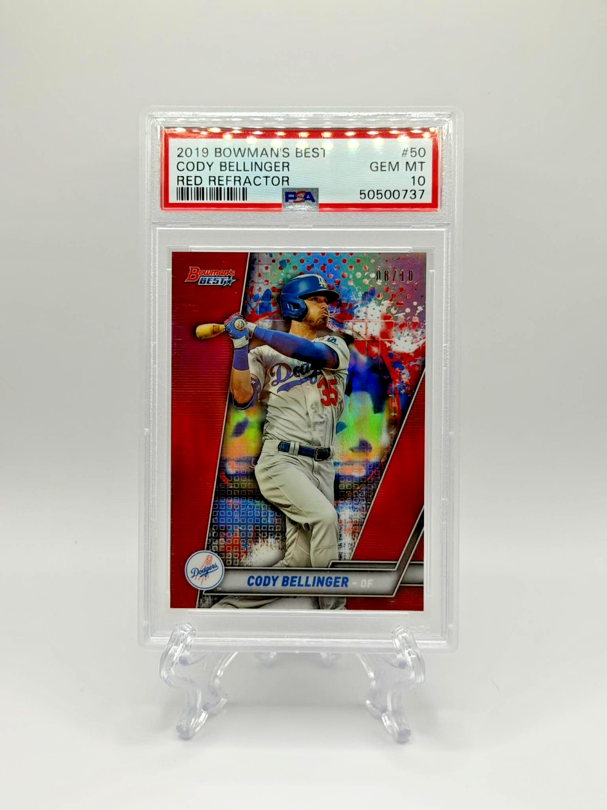 2019 Bowman's Best Cody Bellinger RED Refractor Dodgers Yankees SSP #8/10 PSA 10