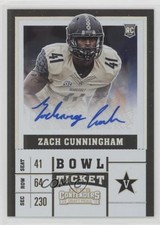 2017 Panini Contenders Draft Picks Bowl Ticket 24/99 Zach Cunningham Auto 2r7