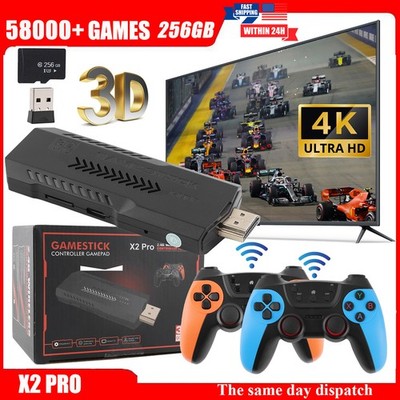 X2 PRO 58000+ Games 4K Game Stick 3D Retro Video Game Console Wireless 256G 2025
