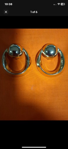Vintage 1980's-1990's " Ellen Designs" silver Tone Clip On Earrings