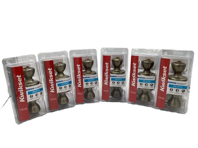 #ad Kwikset Tylo Antique Brass Bed Bath Door Knob 93001 869 6pk $53.99