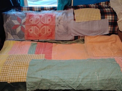 Twenty One 14 1/2 X 14 1/2 Gingham Quilt Blocks Plus +++