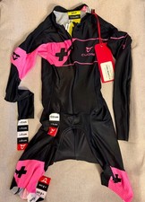 Cuore GOLD Aero Speed Suit Womens XXS Black Long Sleeve Cycling Performance NWT