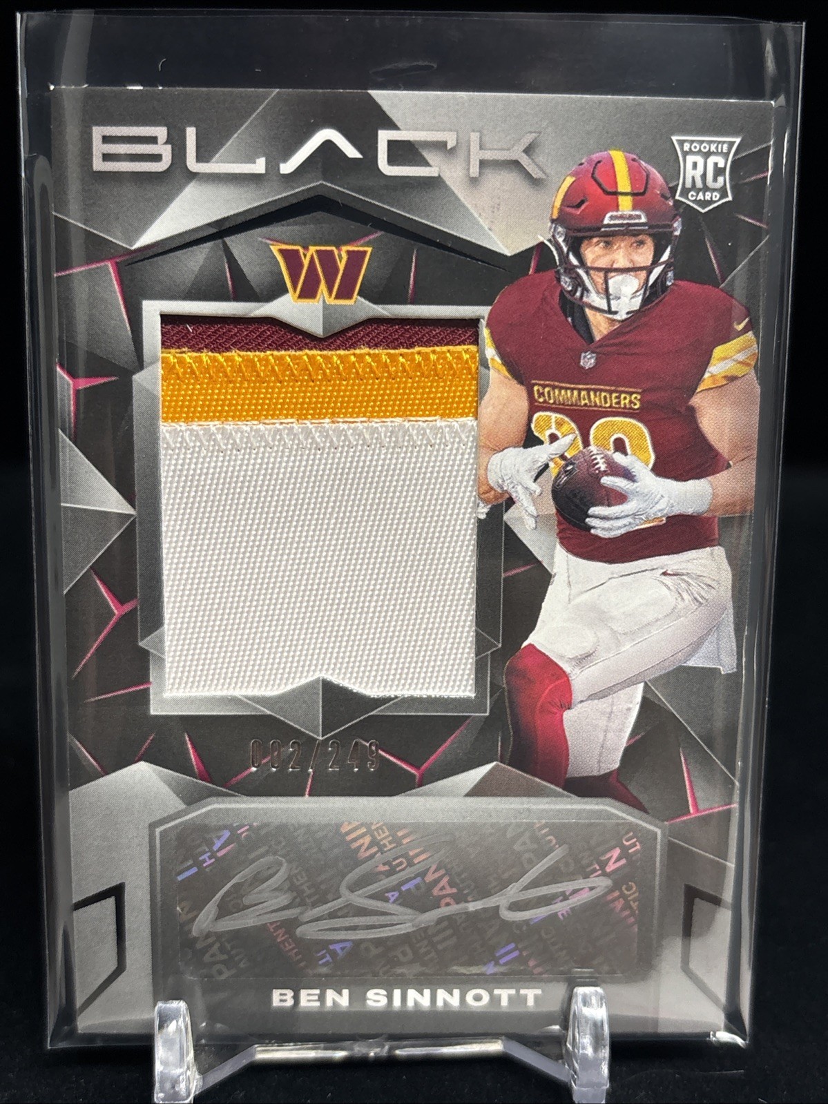 2024 Panini Black Ben Sinnott RPA 002/249 Commanders No. 237