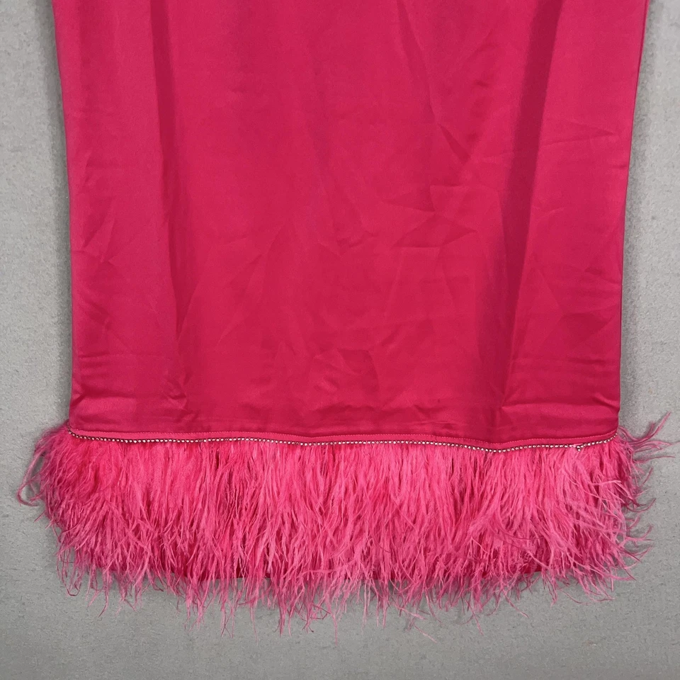 Vestido Shop The Mint para mujer pequeño todo el drama que necesito rosa fucsia pluma cambio Foto 3 de 4