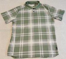 Oakley Polo Shirt Mens Size XL Green New Jade Check Hydrolix Polo 3 Golf Casual