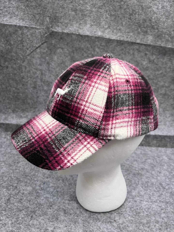 Quagga Hat Cap Strap Back Youth 4-6X Pink Black Plaid Poly Wool Blend Camp Deer - Изображение 4 из 4
