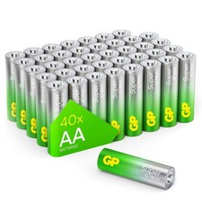 40x GP Super Alkaline Batterie AA 1.5V 50% More Power with G-TECH Longest Expiry 0.36 per battery