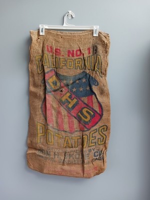 Vintage DHS Burlap Potato Sack 100 Lb DON H SKONE CO Bakersfield California USA