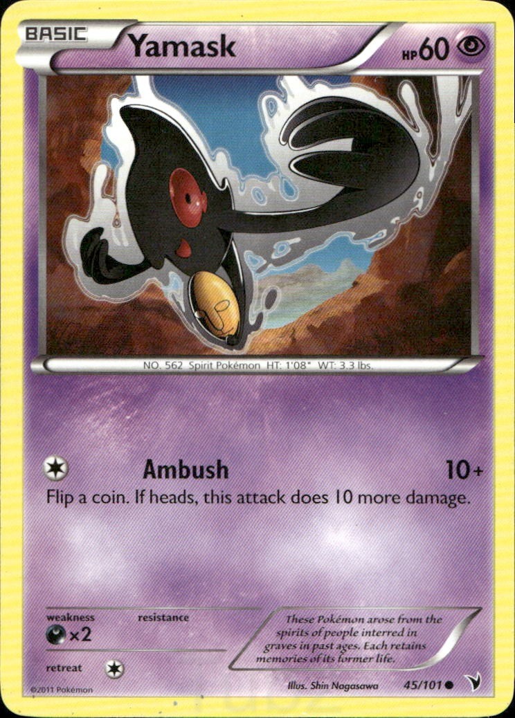 Yamask 45/101 Common Noble Victories Pokemon Lightly Played