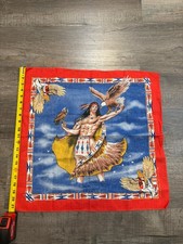 VTG Native American Indian Bandana Handkerchief Eagle Chief Nature