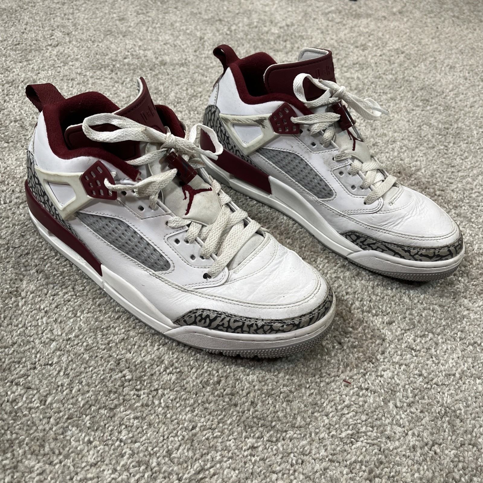 SAOLA Nike Jordan Spizike Bordeaux 315371 070 Uomo Taglia 9 Bianco Marrone Stampa Elefante