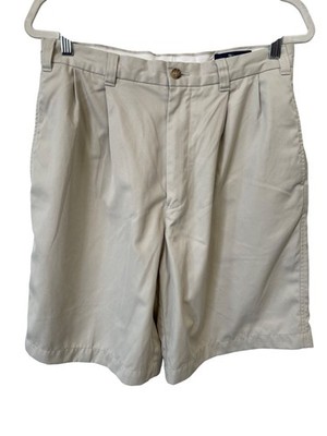 Daniel Cremieux Pleated Golf Chino Shorts Sz 33 Beige Neutral Active Performance