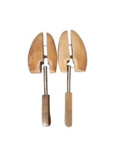 Rochester Shoe Keepers No 5 Mohawk Vintage Wood Split Toe Pair Carved Name