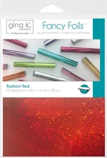Gina K Designs Fancy Foil 6"X8" 12/Pkg-Radiant Red