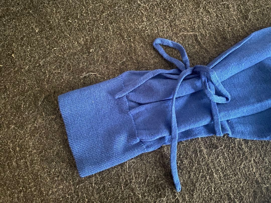 UNIQLO x J.W.Anderson Blue Turtleneck Sweater M with Ribbon Sleeves thumbnail 2