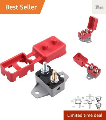 12V/24V Stud Bolt Type Manual Reset Circuit Breaker 50A with Cover for Marine...