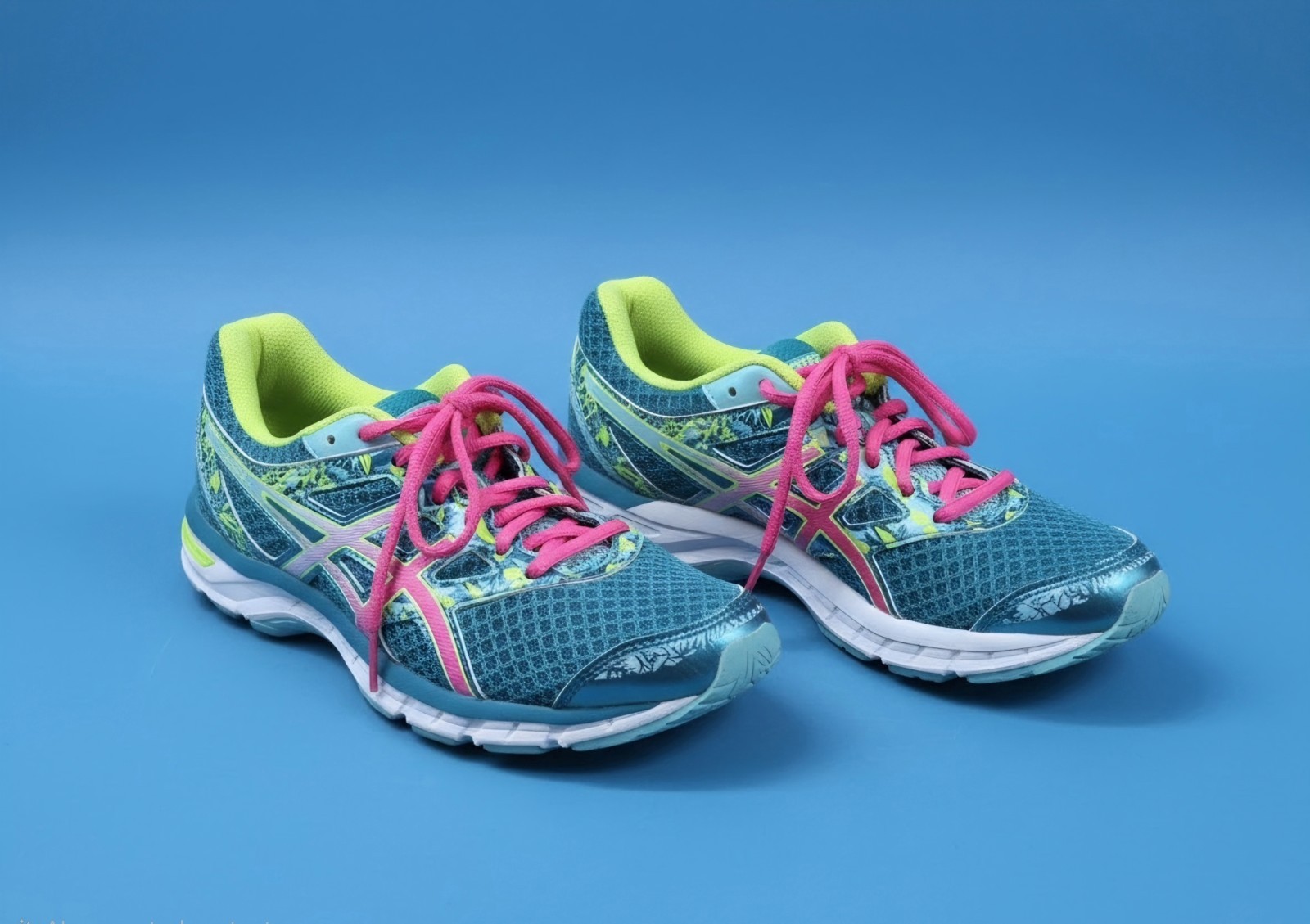 Asics Gel Excite 4 Women's Running Shoes Size 9 Teal Pink Yellow NEW image 2