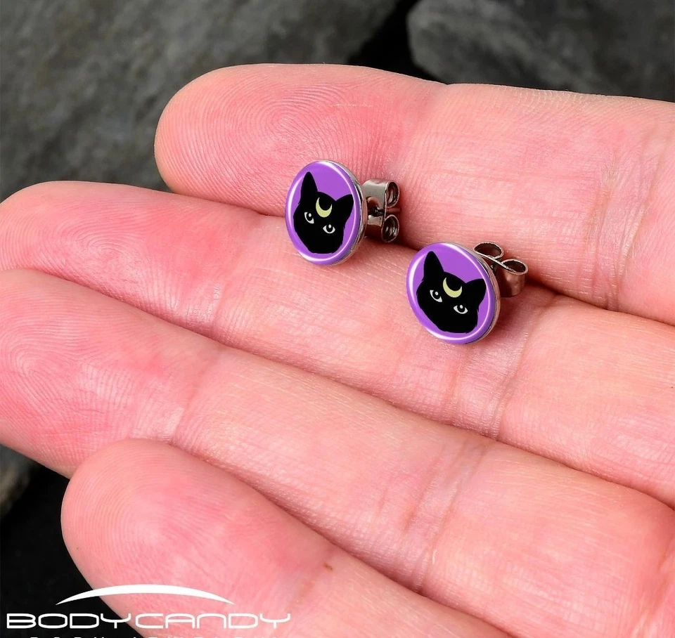 Aretes Black Mystic Kitty Cat de Onyx O Foto 2 de 4