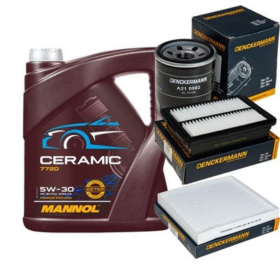 DENCKERMANN Inspektionspaket 5L MANNOL Ceramic 5W-30 für Hyundai Kona 1.0 T-GDi