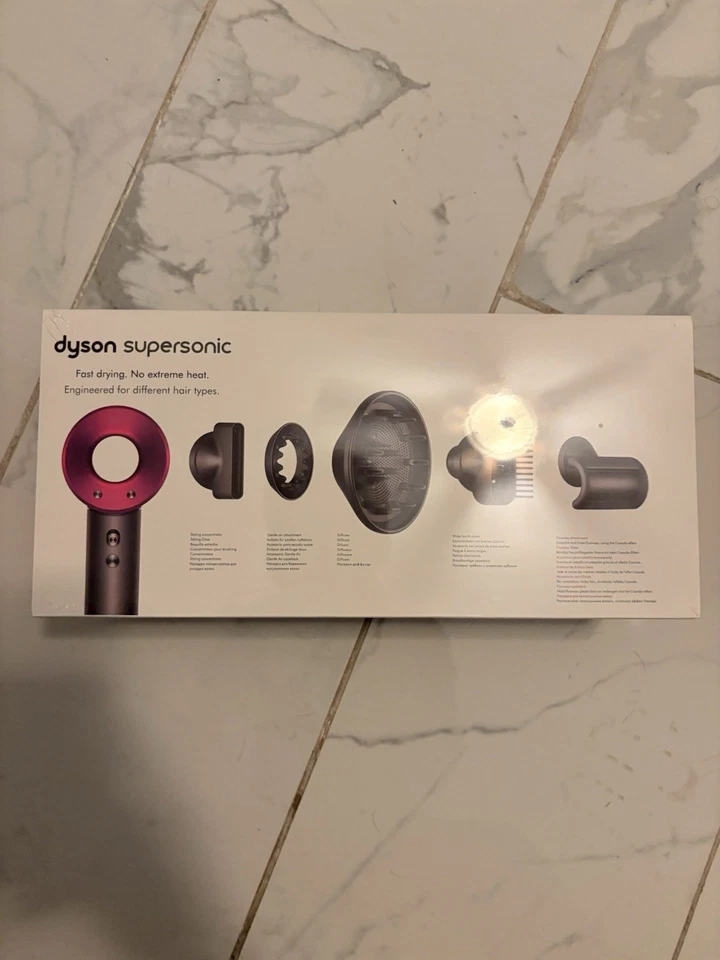 戴森Supersonic吹风机铁紫红色HD07,粉色银色 — 第 3/4 张图片