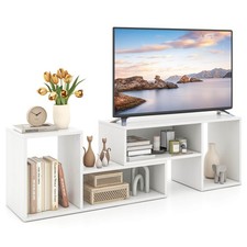 2 PCS Adjustable TV Stands with Storage Cubes for TVs up to 55 Inches Cabinets