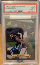 1987 Classic MLB Game autograph Football Baseball 15 Bo Jackson PSA/DNA 10 auto