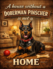 🐶A House Without a Doberman Pinscher Large Fridge Magnet Gift Dog Lover 🐾