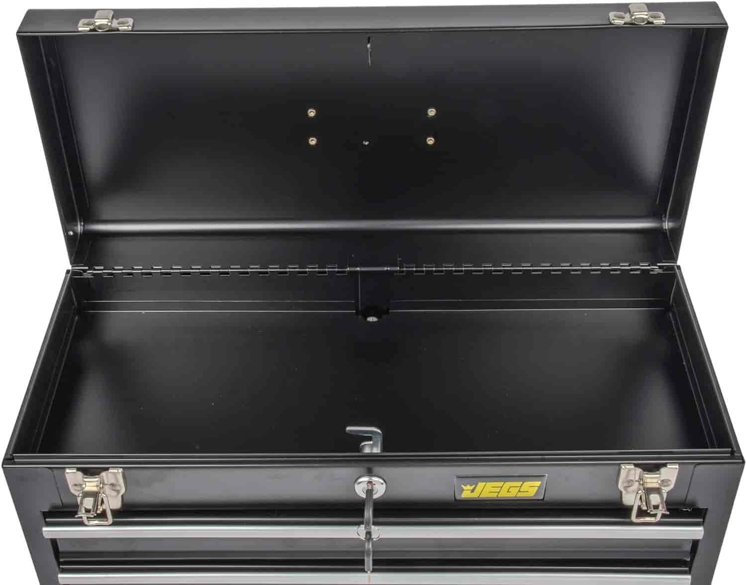 JEGS 81400 Black 3 Drawer Professional Tool Box for Garage, Truck, or Trailer