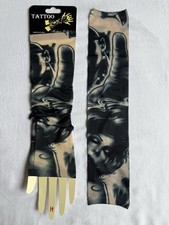 Girl Black And White Tattoo Arm Sleeves UV Cover Brand New Halloween Funny