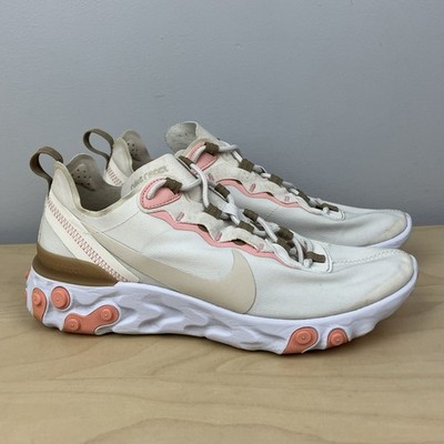 Nike Women s Size 7.5 React Element 55 Phantom Cream Athletic Running Shoes