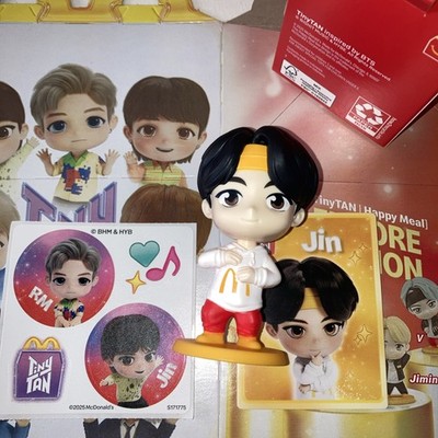 Jin TinyTAN BTS McDonald s Happy Meal Toy #9 Encore Edition + sticker & HM box