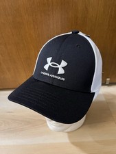 NWT Under Armour Boys Baseball Cap Black White Logo Youth Adjustable Hat