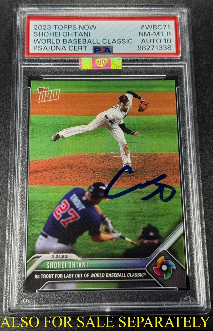 SHOHEI OHTANI 2019 BOWMAN CHROME ANNIVERSARY AUTO /10 PSA 9 MBA GOLD DIAMOND view 11