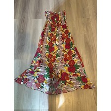 Xhilaration Target Strapless Smocked Maxi Dress Medium Tropical Floral Chevron