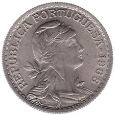 PORTUGAL 1 ESCUDO 1965 AND 1968 UNC