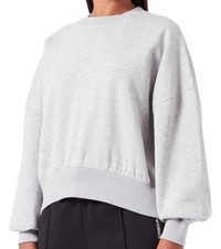 Emporio Armani Women s Iconic Terry Sweater Size S/M Light Grey Melange NWT