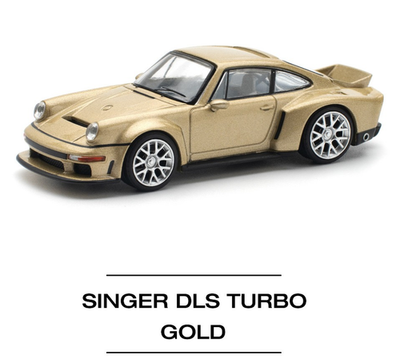 Pop Race Porsche 964 911 Singer DLS Turbo (Road) -Gold 1:64