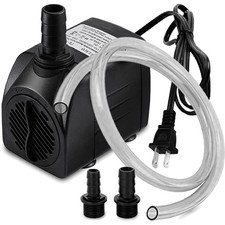 400GPH Submersible Pump with 5 ft Tubing, 1500L/H 25W durable fountain water ...
