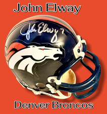 JOHN ELWAY AUTOGRAPHED SIGNED DENVER BRONCOS THROWBACK MINI HELMET wAP/COA
