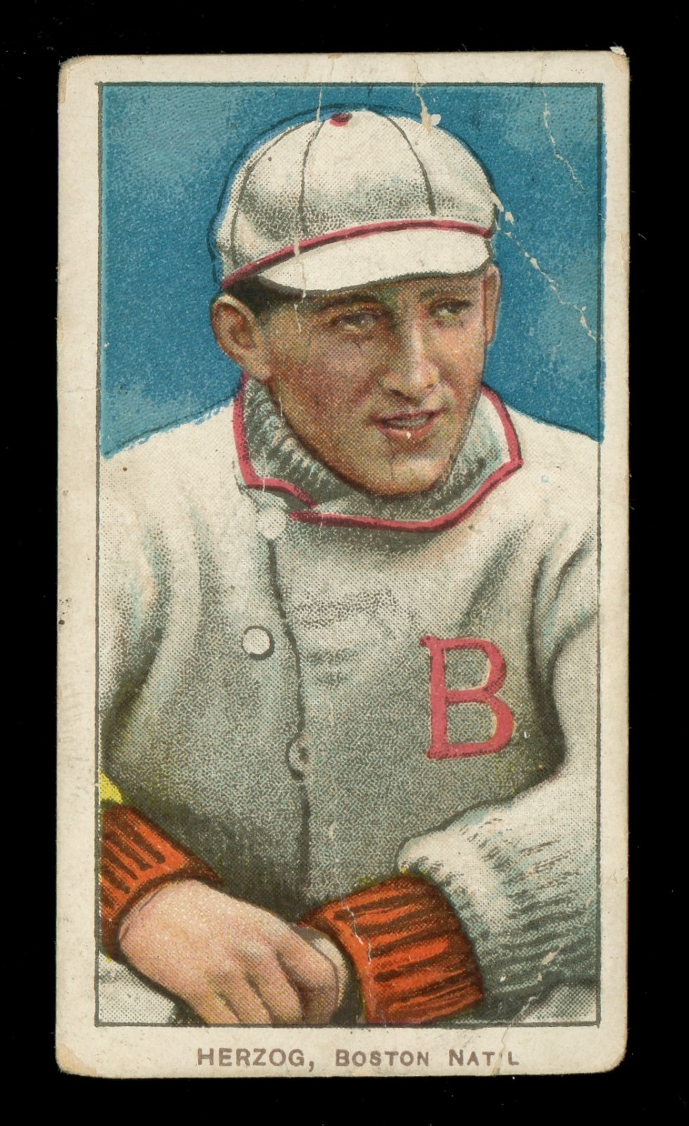 T206 Piedmont 350-460 Buck Herzog Boston Doves Card PR Creased (66225)