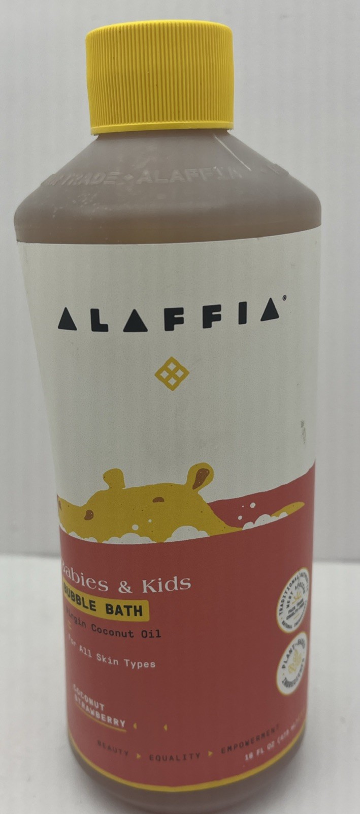 2 Alaffia Babies and Kids Bubble Bath Coconut Strawberry 16 fl oz each