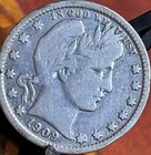 1909-D Barber Quarter Partial “liberty” VF-xf 90% Pre-1964 Silver Quarter