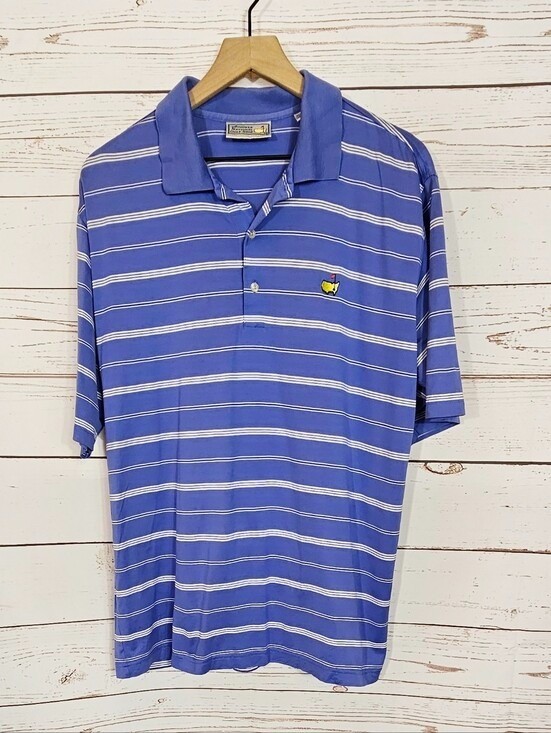 Masters | Vintage Periwinkle Striped Golf Polo