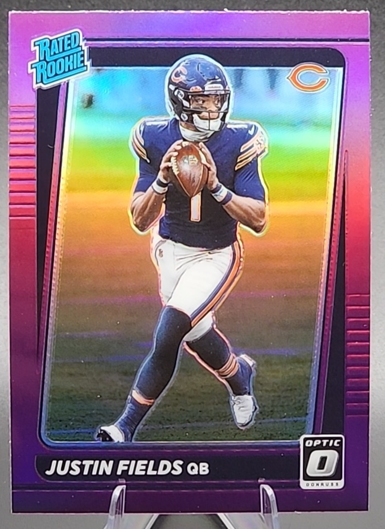 2021 Panini Donruss Justin Fields Rated Rookie RC Optic Preview Pink Prizm SP