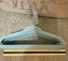 Blue Velvet Covered Non-Slip Traditional Hangers w/ Set of 14 Children s Size