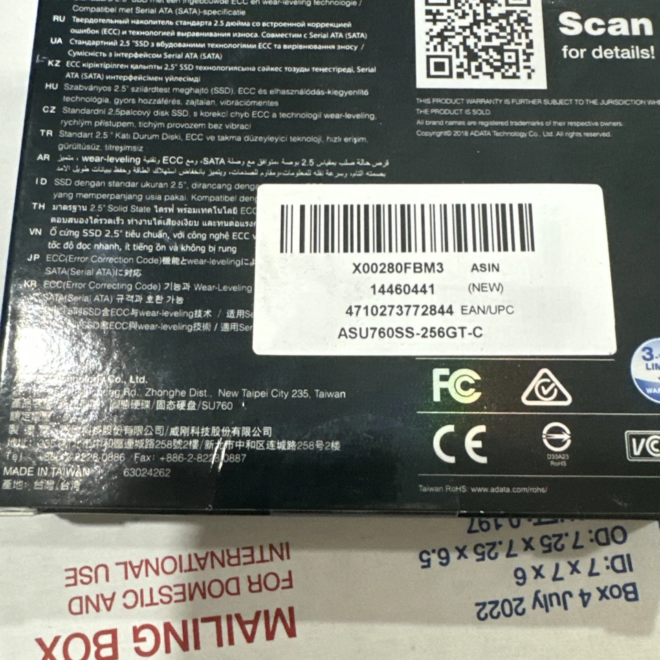 ADATA SU760 256GB SSD ASU760SS-256GT-C 256GB 2.5" SSD New sealed - Image 3 of 4