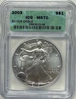 2003-P - American Silver Eagle - $1 Dollar - ICG MS 70 - Superb Gem BEAUTY!