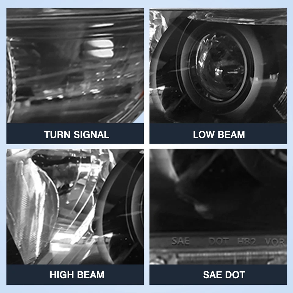 For 2011 2012 2013 Toyota Highlander Projector Black Headlights Assembly Lamps - Image 4 of 4