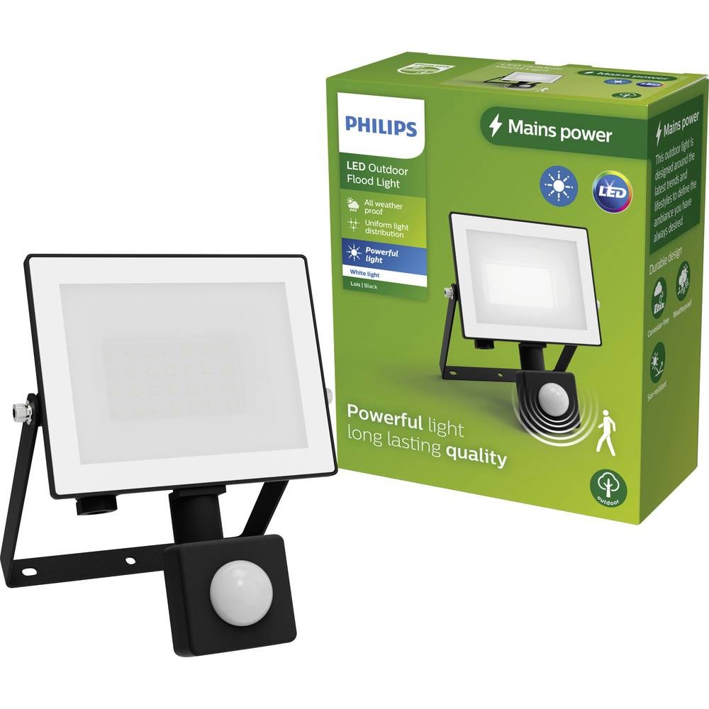 Projecteur LED extérieur Philips Lois avec détecteur de mouvement gris